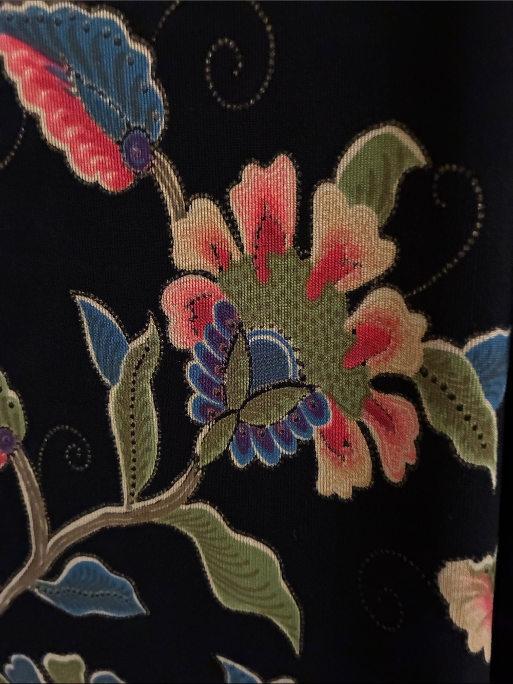 Coldwater Creek Black Maxi Skirt with Floral Print